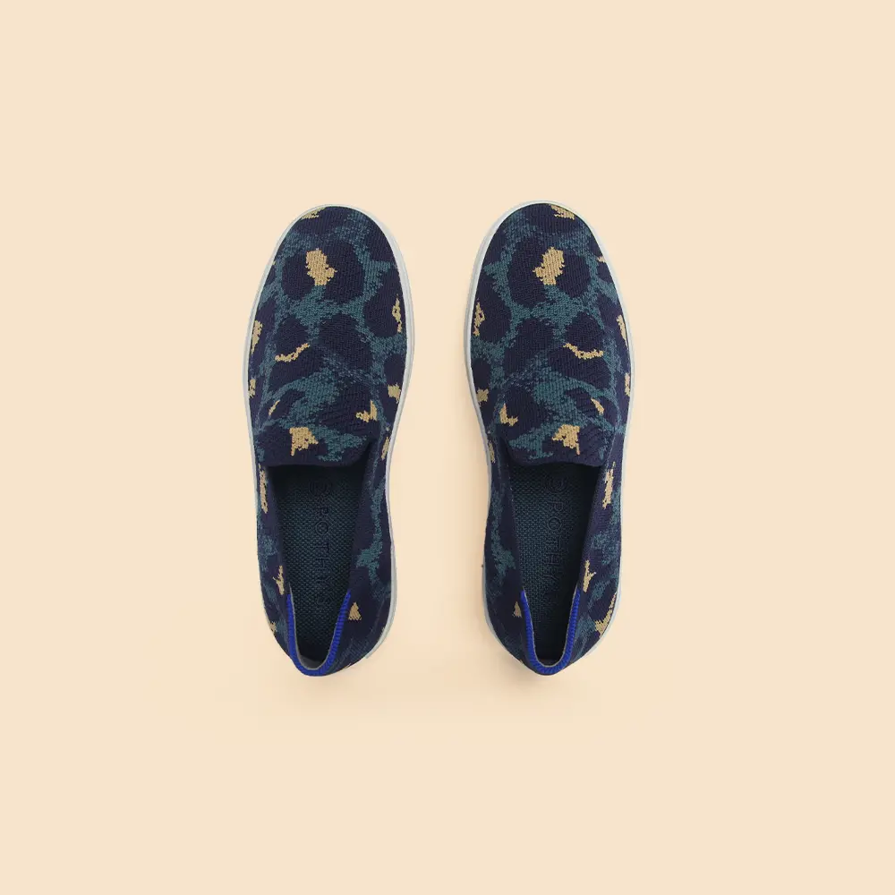 Rothy - Women - Slip On Sneaker - Animal Print - Blue 1