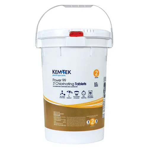 Kem-Tek 3" Chlorine Tablets - 50 Pounds - Wrapped 1