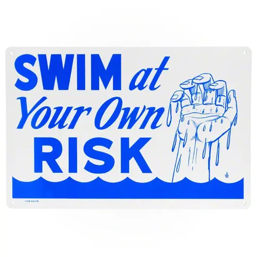 Poolmaster Swim At Your Own Risk Sign 40318 1
