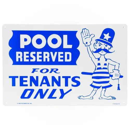 Poolmaster For Tenants Only Sign 40319 1