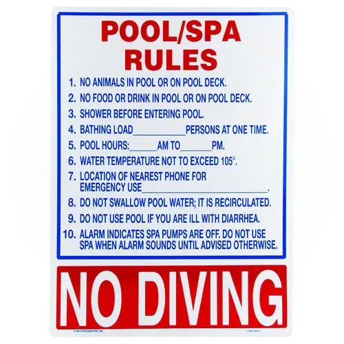 Poolmaster Pool And Spa Rules Sign 40321 1