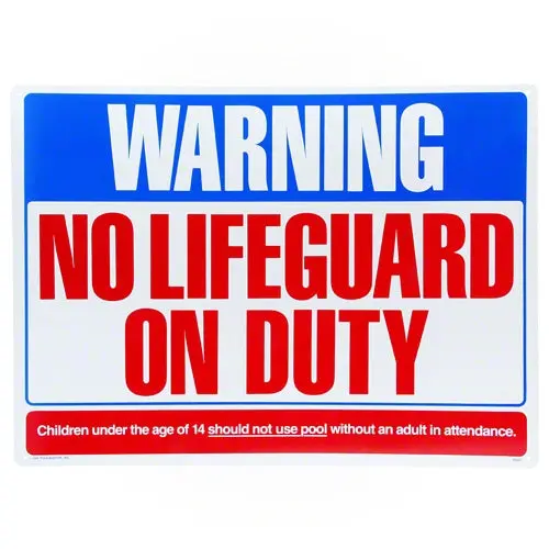 Poolmaster Warning No Lifeguard On Duty Sign 40325 1