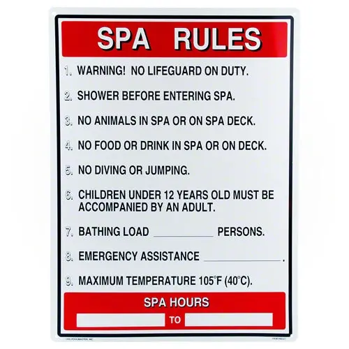 Poolmaster Spa Rules Sign 40327 1