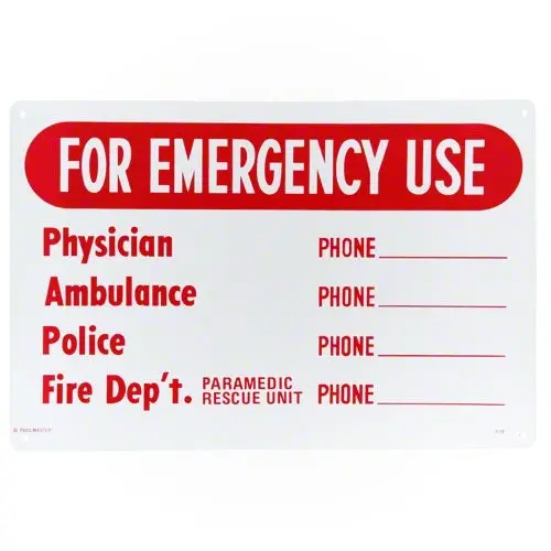 Poolmaster For Emergency Use Sign 40339 1