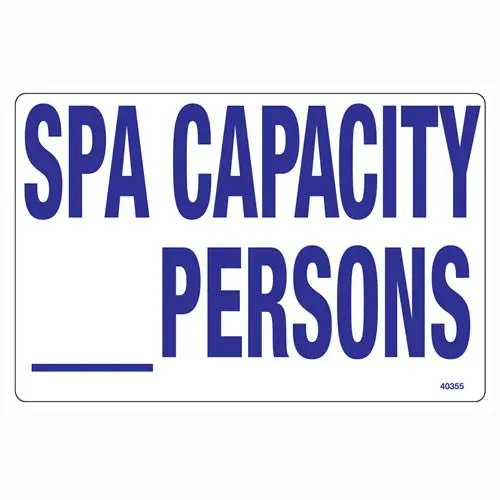 Poolmaster Spa Capacity Sign 1