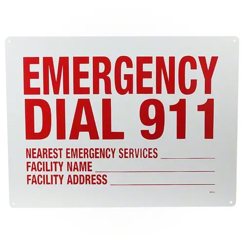 Poolmaster Emergency Dial 911 Sign 40356 1