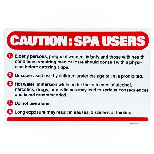 Poolmaster Caution: Spa Users Sign 40360 1