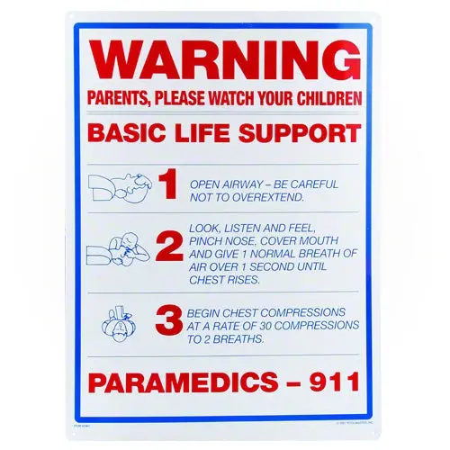 Poolmaster Basic Life Support Sign 40367 1