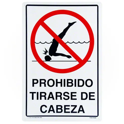 Poolmaster No Diving Sign 40385 - Spanish 1