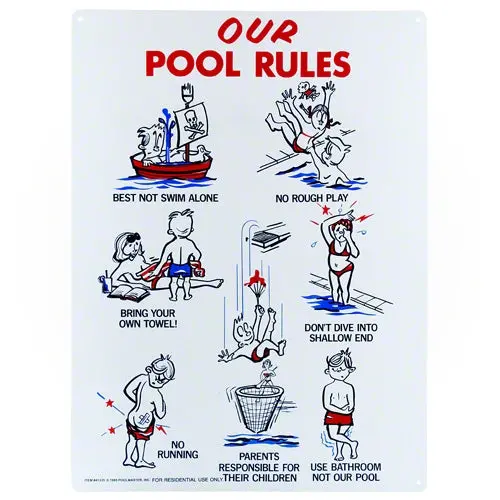 Poolmaster Our Pool Rules Sign 41335 1