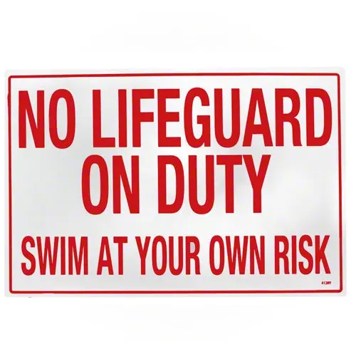 Poolmaster No Lifeguard On Duty Sign 41389 1