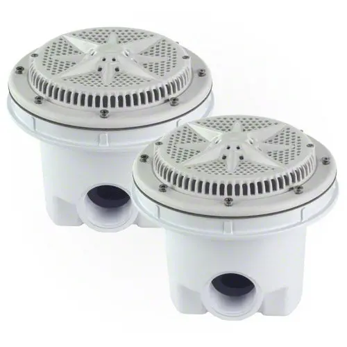 Pentair Starguard Main Drain Complete 500130 - White - Two Pack - Vinyl Liner Pools 1