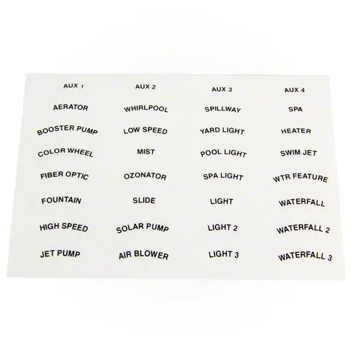 Jandy 4 Funcion Spa Side Remote Decal Set 5400+ 1