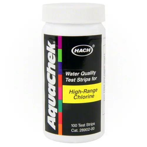 Aquachek High Range Chlorine Test Strips - 100 Strips 1