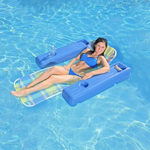 Poolmaster Caribbean Plaid Floating Lounge 70733 1