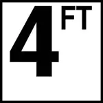 Inlays 6" Ceramic Tile Markers - Ft Series - 4" Top Print Numbers 9
