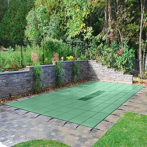 Yard Guard Aquamaster Safety Cover  - 20' X 40' With Center Step - Green 1