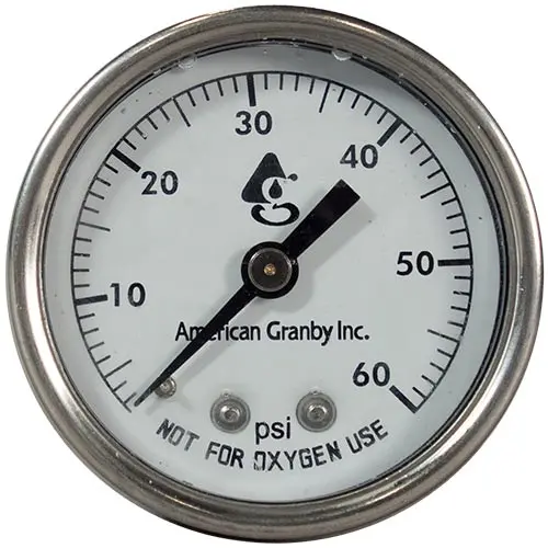 American Granby Glycerine Pressure Gauge - Back Mount - Ss 1