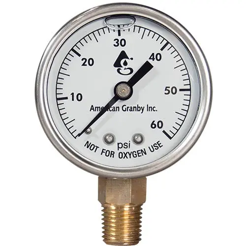American Granby Glycerine Pressure Gauge - Bottom Mount 1