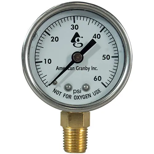 American Granby Glycerine Pressure Gauge - Bottom Mount - Ss 1