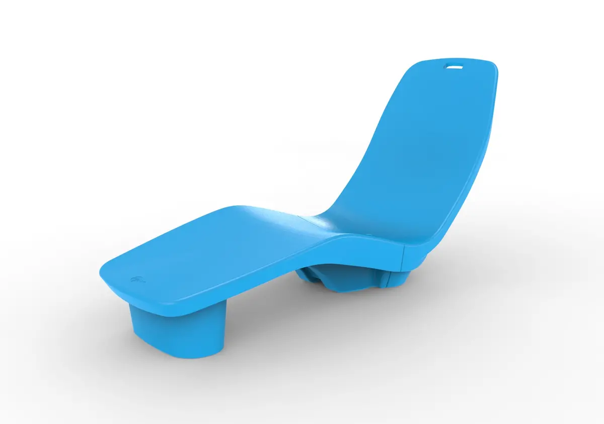 Tenjam Laylo Lounger With 4" Risers - Light Blue 1