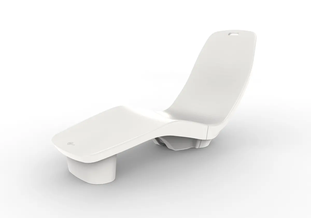 Tenjam Laylo Lounger With 4" Risers - White 1