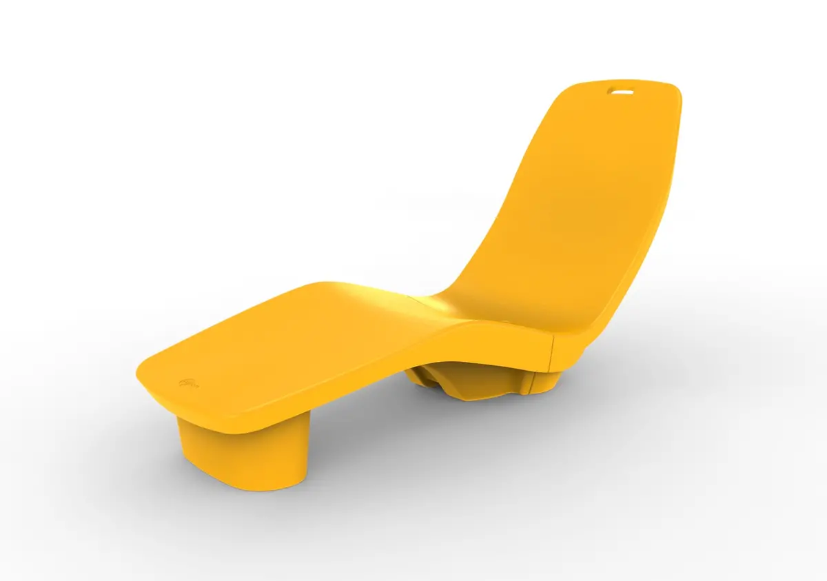 Tenjam Laylo Lounger With 4" Risers - Yellow 1