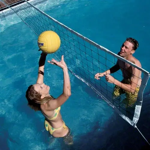 S.R. Smith Salt Pool Swim N' Spike Volleyball Game Set - 16' Net 1