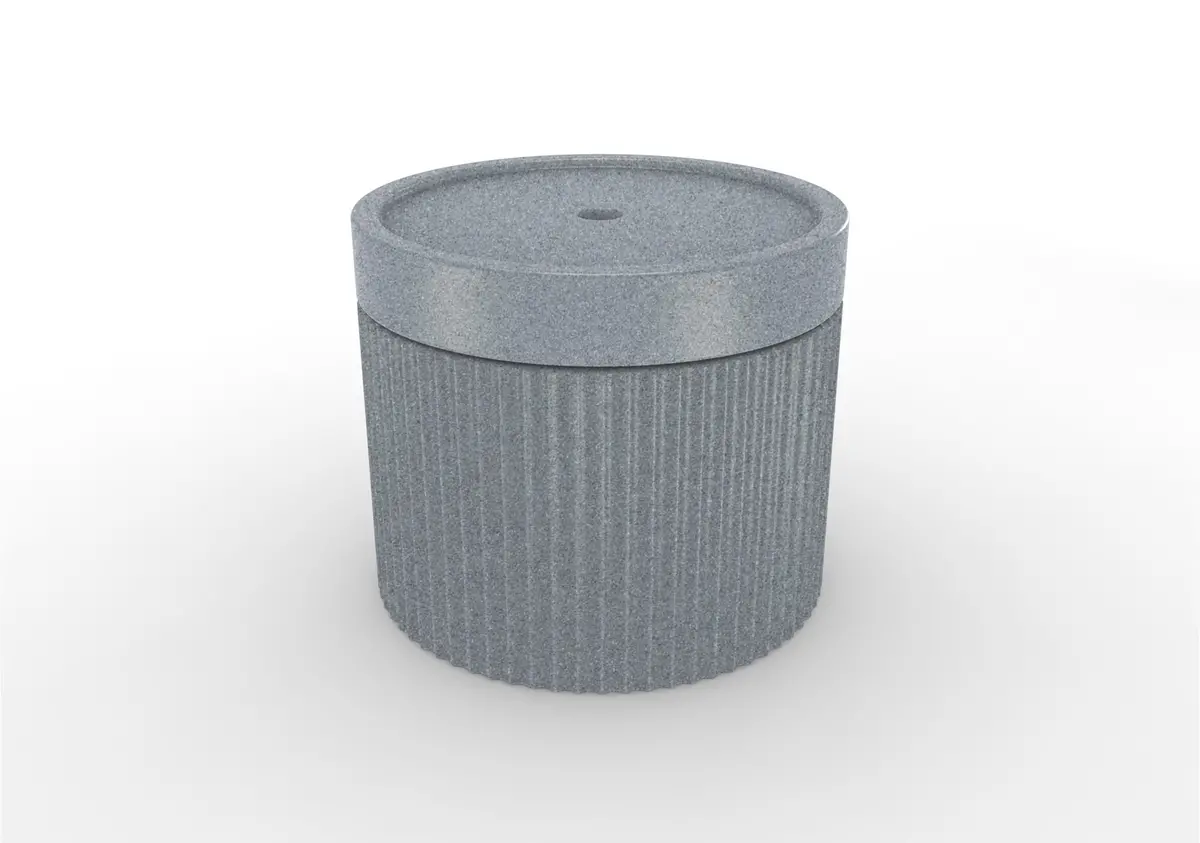 Tenjam Ripple Wide Table - Gray Granite 1