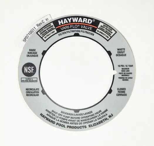 Hayward Valve Position Label Spx0710g 1