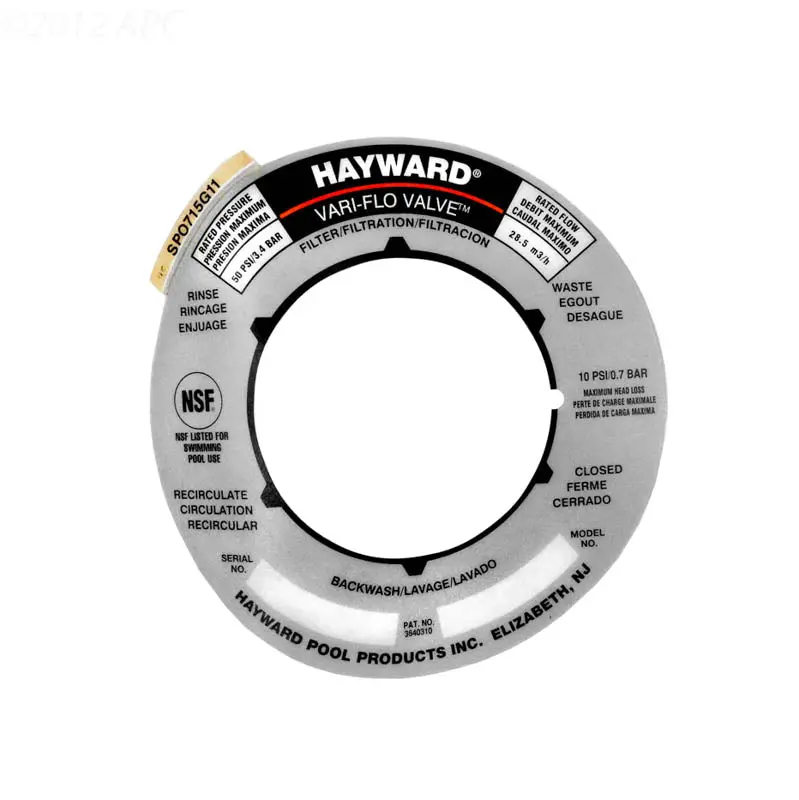 Hayward Valve Position Label Spx0715g 1