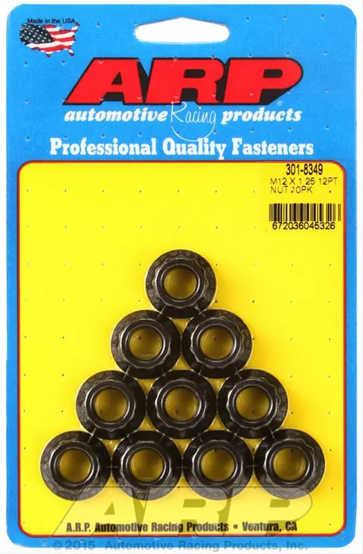 Arp 301-8349 12-Point High-Strength Fastener Nuts – Grade 8740 Chromoly Steel 1