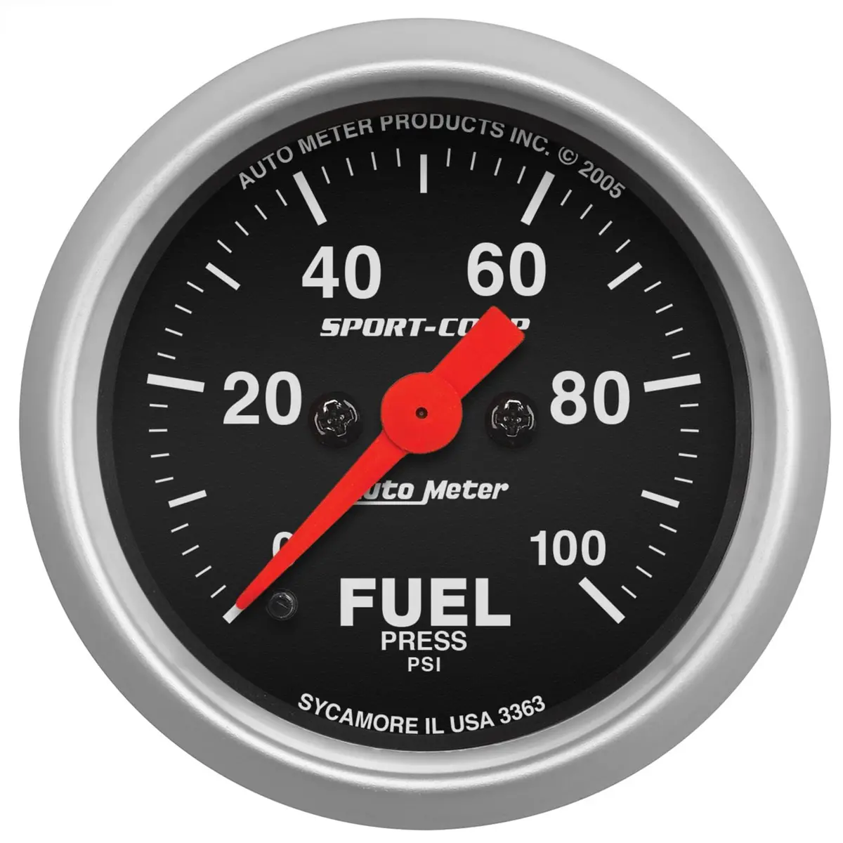 Autometer 3363 Sport-Comp Analog Gauge – 2-1/16", White Dial, Led Backlit 1