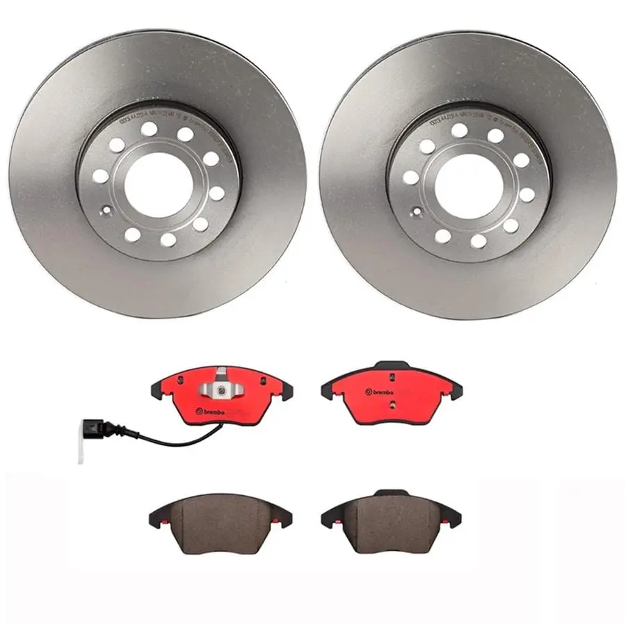 Brembo Complete Front Brake Kit: Pads + Drilled & Slotted Rotors 1