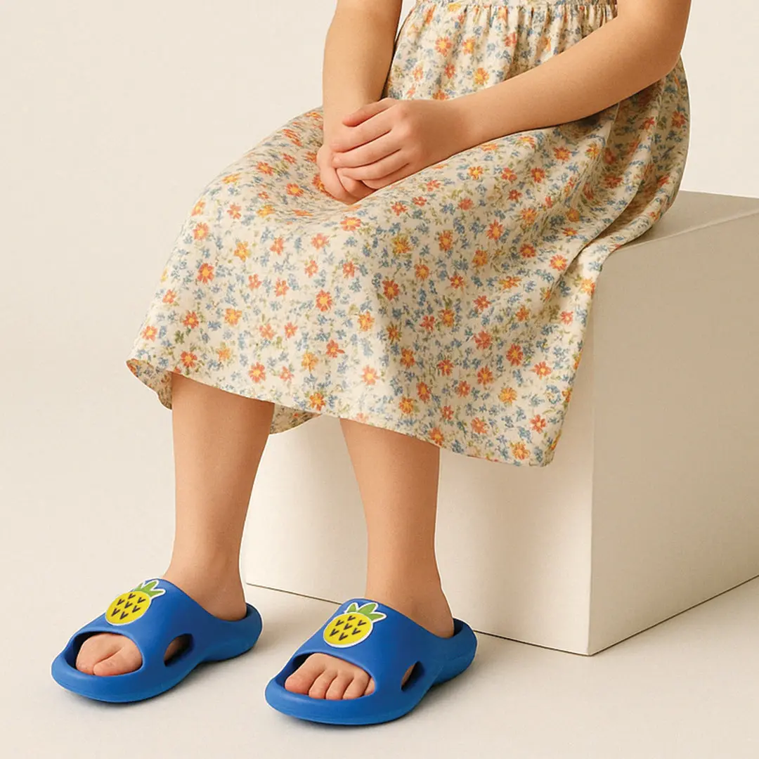 Birdsoles - Happy Cherry Fruit Slippers Slide - Blue 1