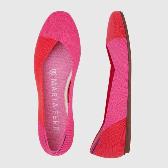 Rothy - Women - The Flat Square - Flame Azalea 1