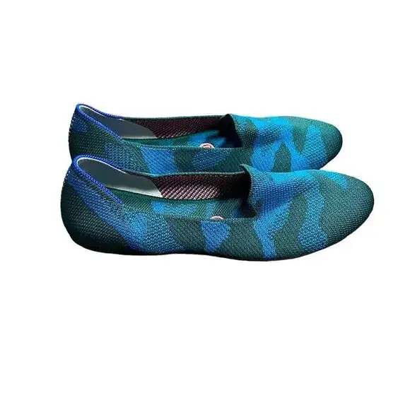 Rothy - Women - The Loafer - Camo Teal Blue 2