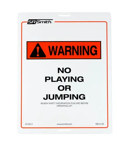 S.R. Smith Pool Lift Warning Sign 1