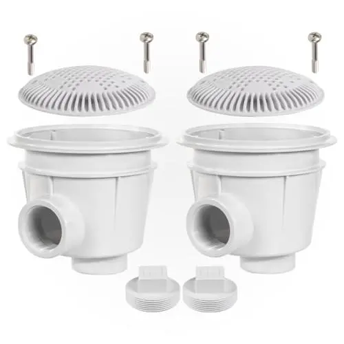 Hayward 8" Dual Suction Outlet W/ Adj Collar - Concrete Pools Wg1154avpak2 1