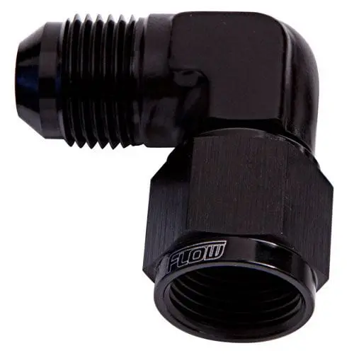 90-Degree Swivel Fitting: Male-To-Female Flare Adapter, -16An Size, Black Finish 1