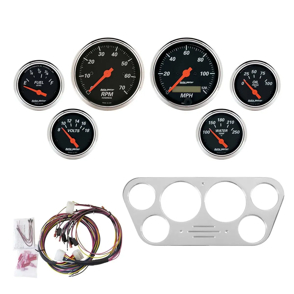 Autometer Designer Series Black Analog Instrument Cluster – Model 7048-Db 1
