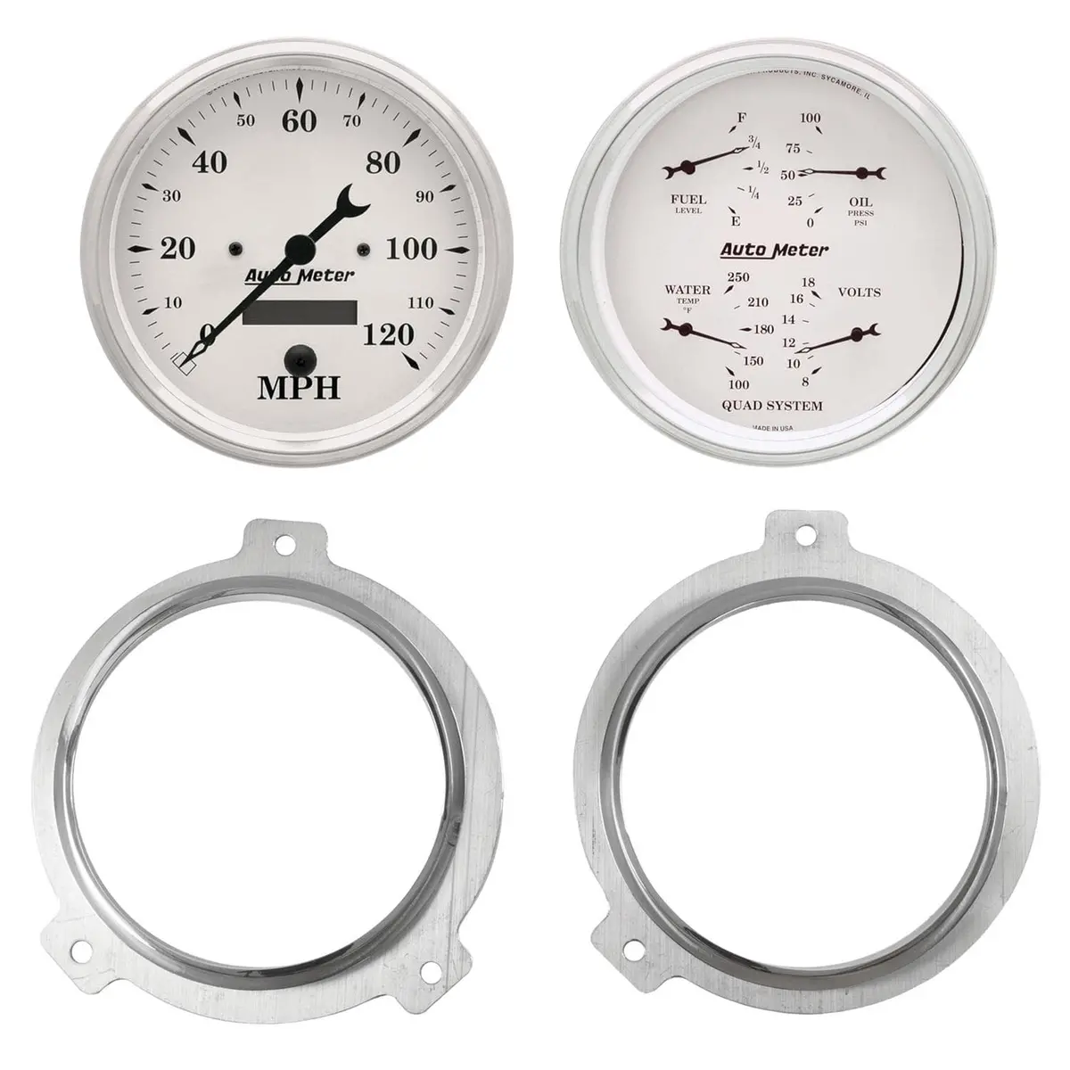 Autometer Old Tyme White Instrument Cluster Kit – Model 7038-08 1