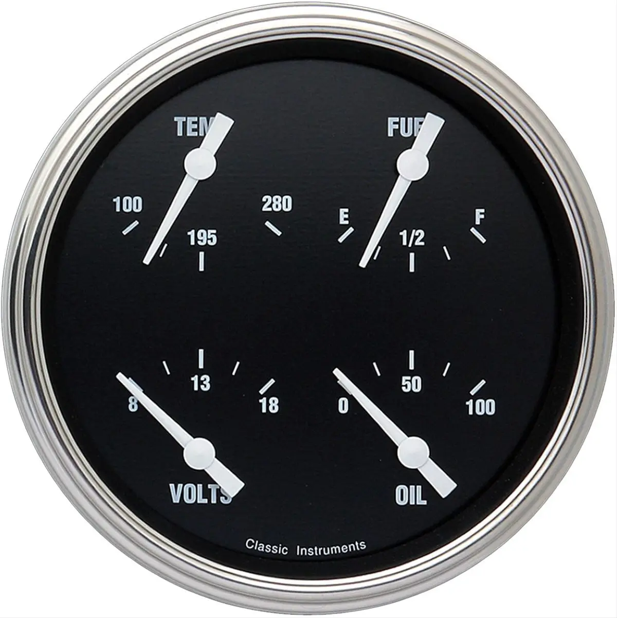 Classic Instruments Hot Rod Series Analog Gauge Cluster – Slim Console Mount 1