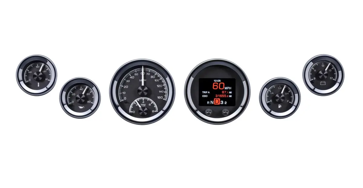 Dakota Digital Hdx-2060-K Universal Round Analog Gauge Kit – Hdx Series 1