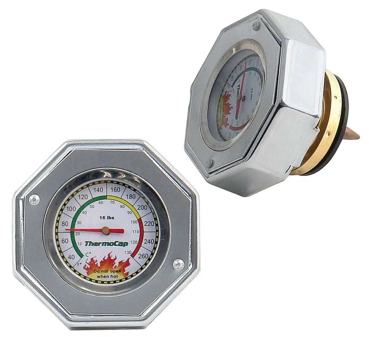 Mr Gasket 16 Psi Radiator Cap With Integrated Temperature Gauge (Mg2471S) 1